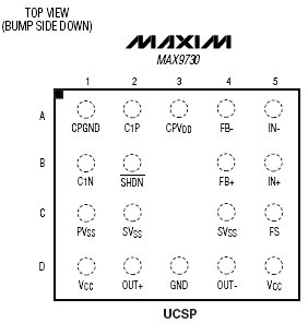 Расположение выводов MAX9730