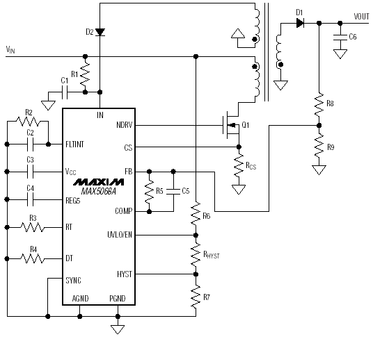 Фунцкиональная схема MAX5068