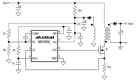 Типовая схема включения MAX5094A/B/C/D