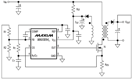 Типовая схема включения MAX5094A/B/C/D