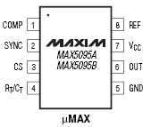 Расположение выводов MAX5095A/B