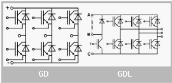 Схема модулей SKM75GD123DL, SKM75GD123D, SKM75GDL123D