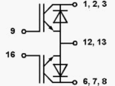 Схема модуля и расположение выводов SK60GM123